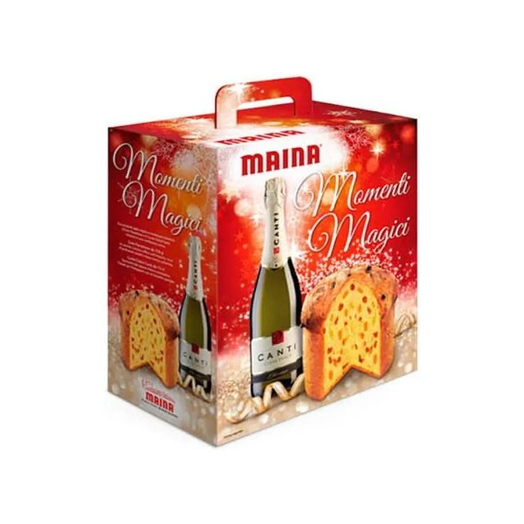 MAINA VALIGETTE PANDORO E BOTTIGLIA